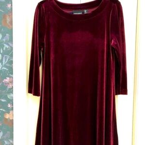 Cynthia Rowley Burgundy Velvet Swing Dress